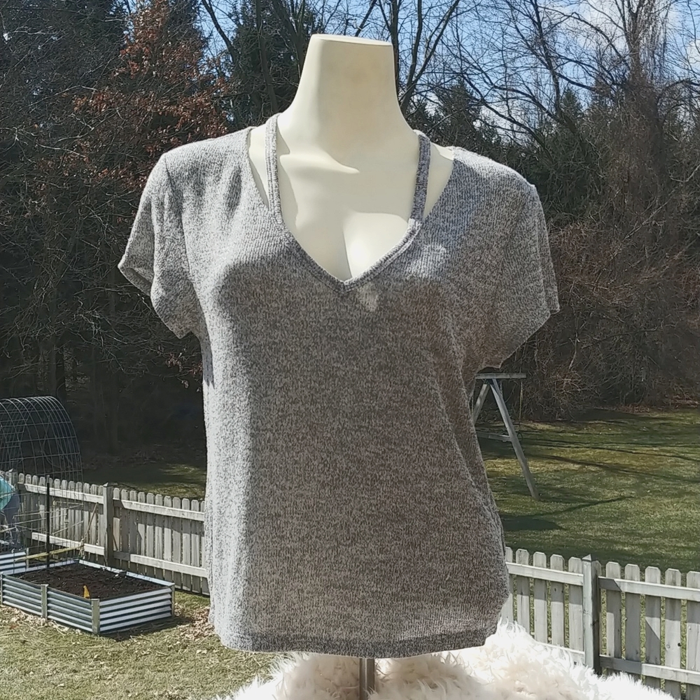 EXPRESS One Eleven Boxy Tee with Strappy Detail - Picture 1 of 7